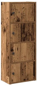 antik fa színű szerelt fa könyvespolc 40x24x102 cm