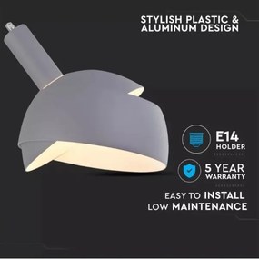 Csillár zsinóron 1xE14/60W/230V szürke