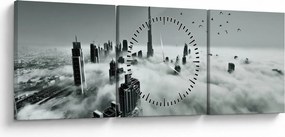 Kép - Felhőkarcolók Dubaiban (órával) (90x30 cm)