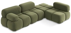 Világoszöld bársony moduláris sarokkanapé (jobb oldali) Lokua – Makamii