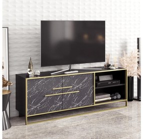 TV asztal/Szekrény Poppy 6 (arany + fekete) . 1102473