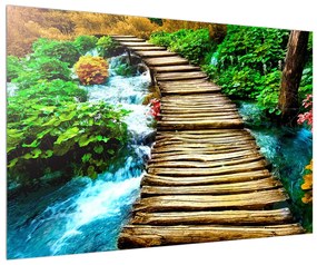 Fa sétány egy folyón át (90x60 cm)