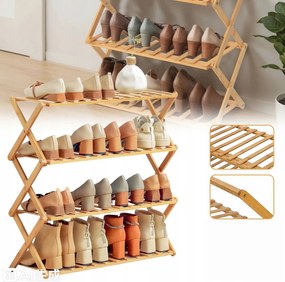 Szekrény Polc Összecsukható Bambusz Polc 4 Szint Fürdőszoba Szekrény 50CM