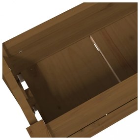 mézbarna tömör fenyőfa növénytartó 77x25x66 cm