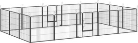 PawHut Kiskutya Játékkerítés, Kiskutya Játékkerítés 16 Rácsos, Egyenként 80x100 cm, Kert a Nagy, Közepes és Kicsi Kutyák Számára, Kiskedvencek Játszót