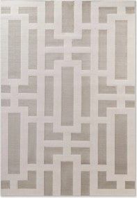 Nappali szőnyeg 120x170cm, plüss bézs-krém haj, boho minta