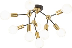 RENDL ARTEMIA 9 stropní černá česaná mosaz 230V LED E27 9x15W