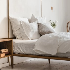 Fehér egyszemélyes lenkeverék ágyneműhuzat 140x200 cm – Linen Tales