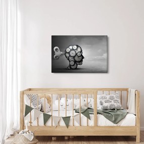 Művészi kép egy fej órával (90x60 cm)