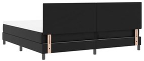 fekete boxspring ágy matraccal, 200 x 200 cm, műbőr
