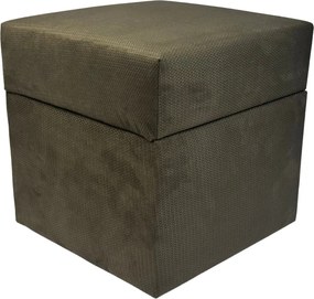 Négyzet alakú nyitható puff finom plüss, kivágásokkal Sötétbarna