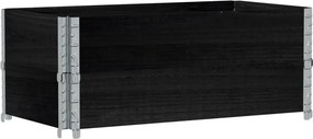 vidaXL 2 db fekete tömör fenyőfa raklapmagasító 100 x 50 cm