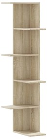 sonoma tölgy szerelt fa fali sarokpolc 36,5 x 36,5 x 140 cm