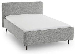 Világosszürke kárpitozott franciaágy ágyrács nélkül 180x200 cm Primo – Meise Möbel