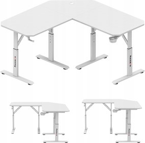 Huzaro fehér állítható sarok gamer íróasztal számítógéphez és tanuláshoz
