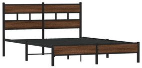 barna tölgy színű szerelt fa ágykeret matrac nélkül 137x190 cm