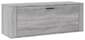 szürke sonoma színű szerelt fa fali cipősszekrény 100x35x38 cm
