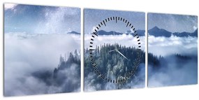 Egy erdő képe a ködben (órával) (90x30 cm)