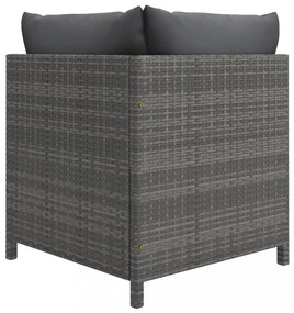 vidaXL 6 részes szürke polyrattan kerti ülőgarnitúra párnákkal