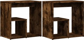 vidaXL 2 db füstös tölgy színű szerelt fa kisasztal 50x30x50 cm