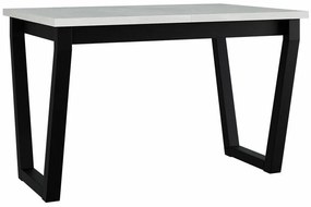 Asztal Victorville 301Fehér, Fekete, 75x80x140cm, Hosszabbíthatóság, Laminált forgácslap, Fém