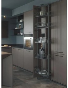 Konyhai fémrács, kamravasalat, 300mm, antracit, teljes kihúzású, csillapított záródás, 1880-2180mm, 5 kosár SIGE, Infinity Line 265