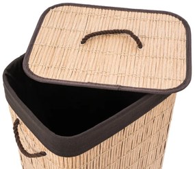 G21 szennyeskosár 72 l, rattan utánzat, barna betéttel
