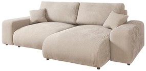 Bézs kordbársony sarokkanapé (variálható) Justin – Ropez