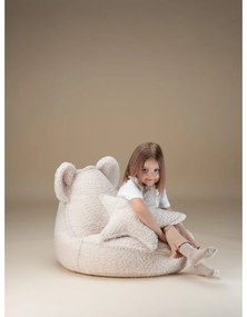 Krémszínű buklé gyerek babzsákfotel Bear – Wigiwama