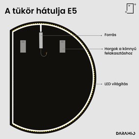Kerek tükör LED világítással E5