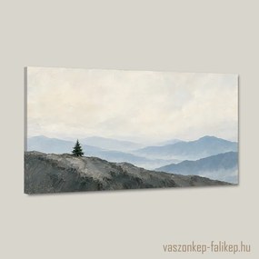 Magányos fenyő a hegyekben falikép – nyugalom 40x23 cm