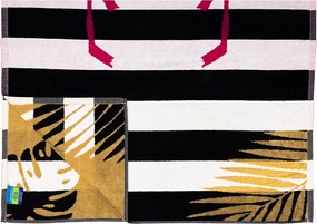 FLAMINGO GOLD Strandtörölköző fekete 165x90cm