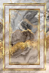 Márványszőnyeg Keret 80x200 cm szürke/arany