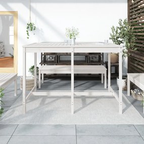 fehér tömör fenyőfa kerti asztal 159,5 x 82,5 x 110 cm