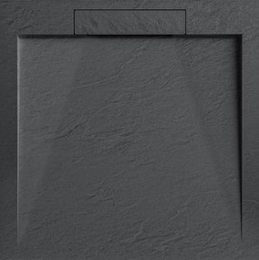 AREZZO design STONE pala hatású öntött márvány zuhanytálca, 90x90 cm-es, antracit (2 doboz)
