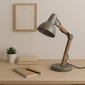 ONLI - Asztali lámpa ARCHITETTO 1xE27/22W/230V 62 cm szürke/barna