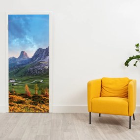 Fotótapéta ajtóra - Szivárvány a sziklákon (95x205cm)