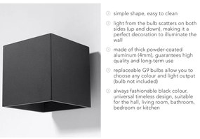 Geo fekete falilámpa - Sollux