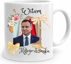 Andrzej Duda Elnök Bögre Szép Napot Nyomtatott Fotóval