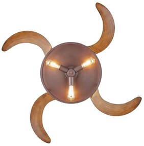 FANAWAY 212925 - LED mennyezeti ventilátor CLASSIC 3xE27/4W/230V barna + DO