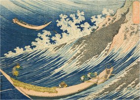 Kép - Katsushika Hokusai, Fishing Boats at Choshi in Shimosa (Soshu Choshi) , reprodukciók (70x50 cm)