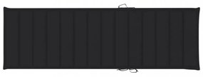 fekete oxford szövet napozóágy párna 200 x 60 x 3 cm