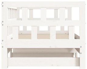 fehér tömör fenyőfa kihúzható kanapéágy 80 x 200 cm