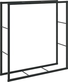 vidaXL fekete acél tűzifatároló 110x30x116 cm