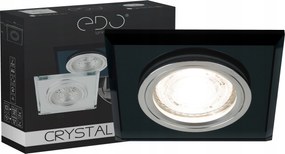 Edo Mennyezeti üveg halogén lámpatest Crystal Spot Négyzet fekete fix