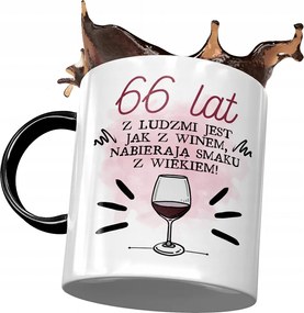 Fekete Bögre Születésnapra 66 66-es 66-os Ajándék Nyomtatott Fotóval