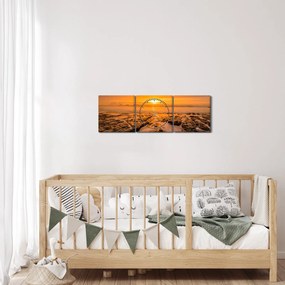 Naplemente képe (órával) (90x30 cm)