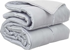 vidaXL Teljes éves takaró Ezüst 220 x 135 cm Satin és Mikroszálas