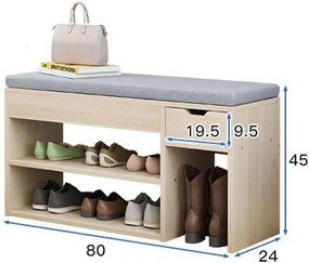 SmileHOME by Pepita fa Cipősszekrény paddal - fehér-szürke