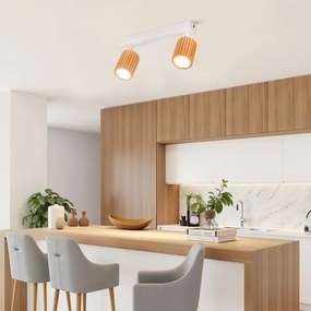 Brilagi - Spotlámpa MODERN WOOD 2xGU10/8W/230V kaucsukfa/fehér